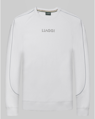 БЯЛ СУИТШЪРТ ТИП ХУДИ СЪС СВЕТЛООТРАЗИТЕЛНА ЛЕНТА 