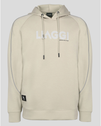 БЕЖОВ СУИТШЪРТ ТИП ХУДИ СЪС СВЕТЛООТРАЗИТЕЛНА ЛЕНТА И ГУМИРАНО ЛОГО