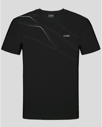 ЧЕРНА ТЕНИСКА С ОБЛО ДЕКОЛТЕ И ЛОГО ПРИНТ