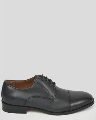 ЧЕРНИ КЛАСИЧЕСКИ ОБУВКИ ОТ ГЛАДКА И СТРУКТУРНА КОЖА