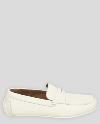 БЕЛИ МОКАСИНИ ОТ ЕСТЕСТВЕНА КОЖА ШАГРЕН