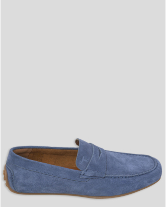 МОКАСИНИ ОТ ЕСТЕСТВЕН ВЕЛУР В ДЕНИМ СИН ЦВЯТ