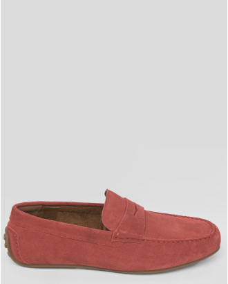 МОКАСИНИ ОТ ЕСТЕСТВЕН ВЕЛУР В ЦВЯТ КОРАЛ