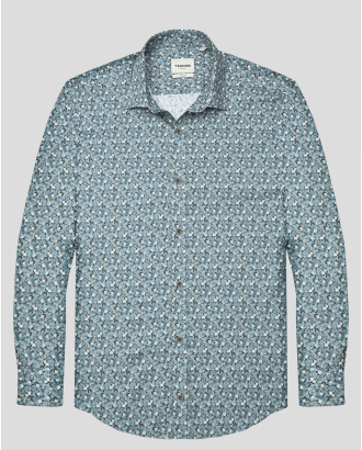 МНОГОЦВЕТНА РИЗА ОТ ПАМУЧЕН ГАБАРДИН ВТАЛЕН СИЛУЕТ