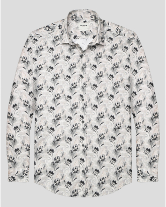 МНОГОЦВЕТНА ПАМУЧНА РИЗА С КОНТРАСТЕН ФЛОРАЛЕН ПРИНТ