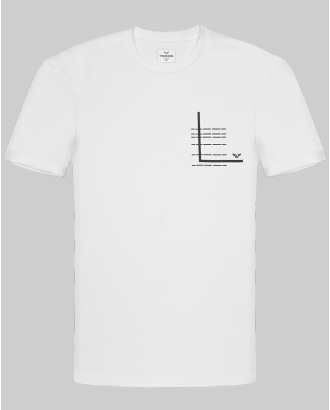 БЯЛА ТЕНИСКА ОТ ЕЛАСТИЧНО ТРИКО С КОНТРАСТЕН РЕЛЕФЕН ПРИНТ