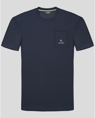 ТЪМНОСИНЯ ТЕНИСКА ОТ ВИСКОЗА С ЕЛАСТАН