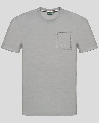 СИВА ТЕНИСКА С РЕЛЕФЕН ЕЛЕМЕНТ И СВЕТЛООТРАЗИТЕЛНО ЛОГО