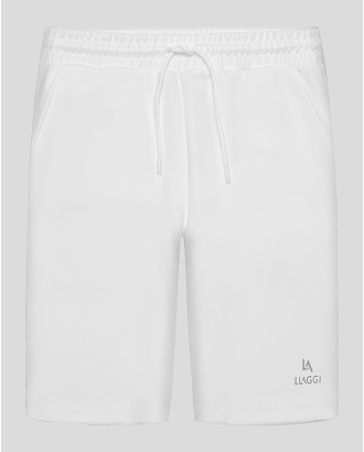 БЕЛИ СПОРТНИ БЕРМУДИ СЪС СВЕТЛООТРАЗИТЕЛНО ЛОГО