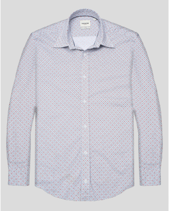 МНОГОЦВЕТНА ПАМУЧНА РИЗА С ФИГУРАЛЕН ДЕСЕН