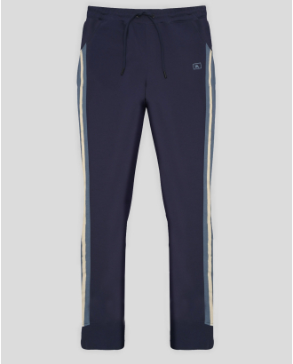 ТЪМНОСИНЬО СПОРТНО ДОЛНИЩЕ С КОНТРАСТНА ЛЕНТА И ГУМИРАНО ЛОГО