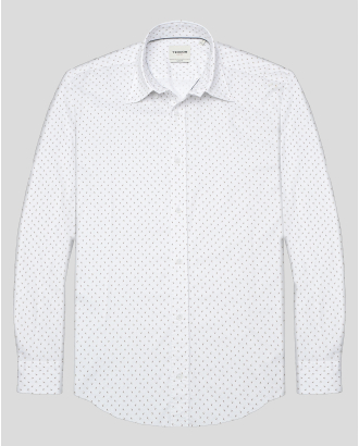 БЯЛА РИЗА С ФЛОРАЛЕН ДЕСЕН  ВТАЛЕН СИЛУЕТ