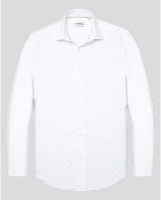 БЯЛА РИЗА ОТ 100% ПАМУК В СИТЕН ФЛОРАЛЕН ДЕСЕН 