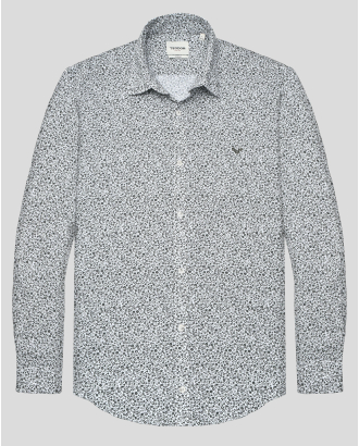 БЯЛА РИЗА ОТ 100% ПАМУК С НАВИВАЩИ РЪКАВИ ВТАЛЕН СИЛУЕТ