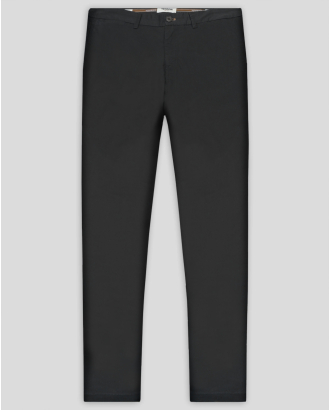 ЧЕРЕН ПАНТАЛОН ОТ ПАМУЧЕН ГАБАРДИН С КОЖЕНА ЛОГО ЕМБЛЕМА