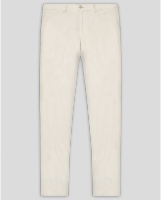 БЕЖОВ ПАНТАЛОН ОТ 100% ЛЕН С ИТАЛИАНСКИ ДЖОБОВЕ ВТАЛЕН СИЛУЕТ