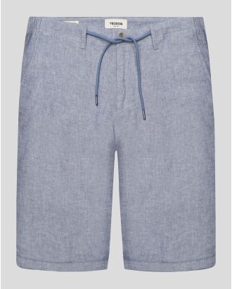 СВЕТЛОСИНИ БЕРМУДИ МЕЛАНЖ ОТ ПАМУК И ЛЕН