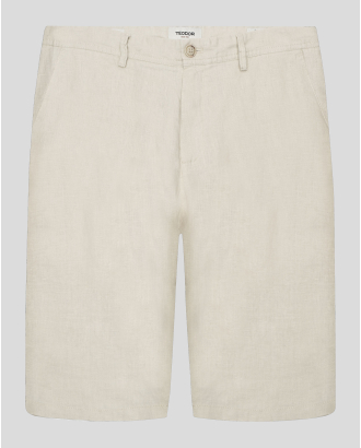 БЕЖОВИ ЛЕНЕНИ БЕРМУДИ С ИТАЛИАНСКИ ДЖОБ И ЛОГО АКСЕСОАР