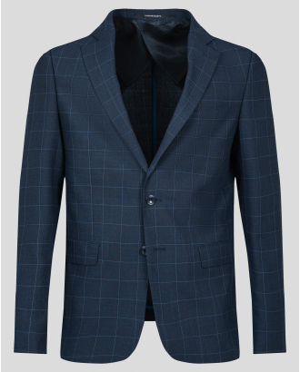 ТЪМНО СИНЬО КЛАСИЧЕСКО САКО В КАРЕ 