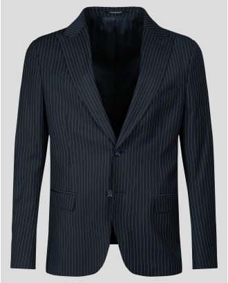 ЧЕРНО КЛАСИЧЕСКО САКО В КОНТРАСТНО РАЙЕ ВТАЛЕН СИЛУЕТ