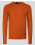 ВЪЛНЕН  ПУЛОВЕР С РЕГЛАН РЪКАВ И ЛОГО В ОРАНЖЕВ МЕЛАНЖ