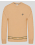 БЕЖОВ ОВЪРСАЙЗ ПУЛОВЕР С БРАНДИРАНА КОНТРАСТНА ЛЕНТА  