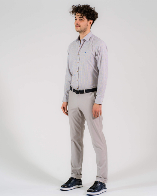 'ПАМУЧНА РИЗА С ДЕСЕН НА СИТНИ ФИГУРИ ЖАКАРД