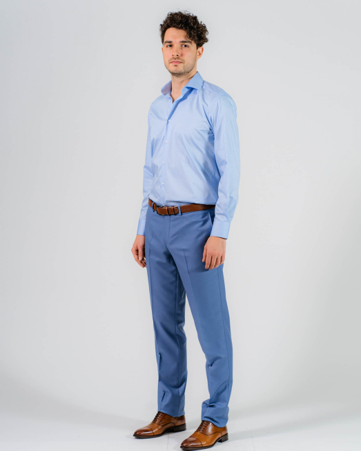 'СИНЯ РИЗА С БЯЛ ПРИНТ