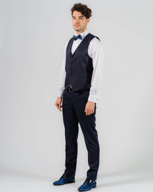 'ТЪМНО СИН СТРУКТУРЕН ЕЛЕК ЗА ЦЕРЕМОНИАЛЕН КОСТЮМ