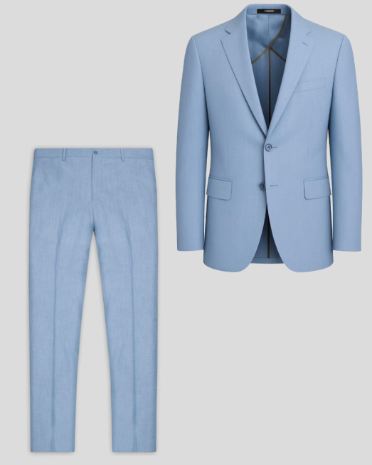 'СИН КЛАСИЧЕСКИ КОСТЮМ МЕЛАНЖ СВОБОДЕН СИЛУЕТ