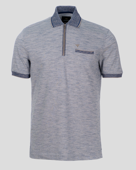 'СИВА МЕРСЕРИЗИРАНА ТЕНИСКА С ЦИП И ЛОГО