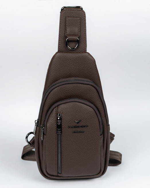 'КАФЯВА ШАГРЕНИРАНА ЧАНТА ЗА ПРЕЗ РАМО