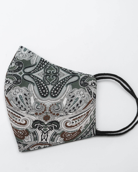 'МАСКА С ФЛОРАЛНИ МОТИВИ В СИНЬО И КАФЯВО