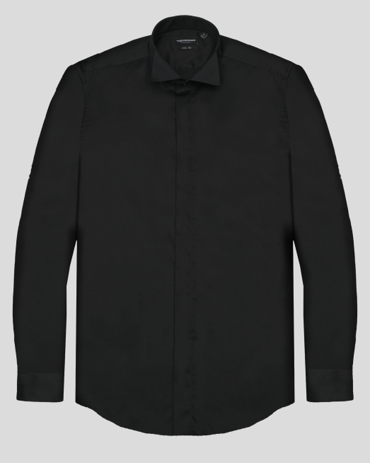 'ЧЕРНА ОФИЦИАЛНА РИЗА ОТ САТЕНИРАН ПАМУК