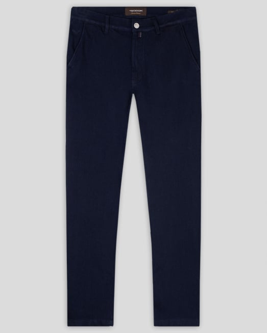 'ДЕНИМ СИН ЧИНО ПАНТАЛОН С ЕДИНИЧНИ ФИЛЕТКИ С КОПЧЕ