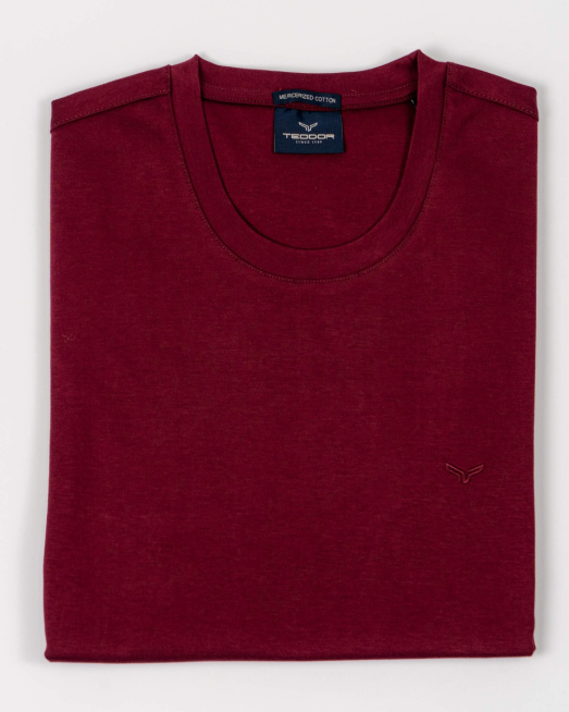 'ТРИКОТАЖНА БЛУЗА ОТ МЕРСЕРИЗИРАН ПАМУК В ЦВЯТ БОРДО