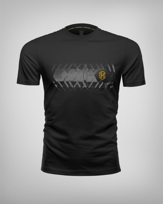 'ЧЕРНА ТЕНИСКА С ДИГИТАЛЕН ПРИНТ И ГУМИРАНО ЛОГО H8S