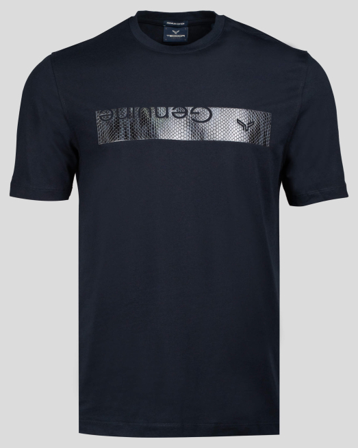 'ТЪМНО СИНЯ ТЕНИСКА С ДЕСЕН НА ПИТОН