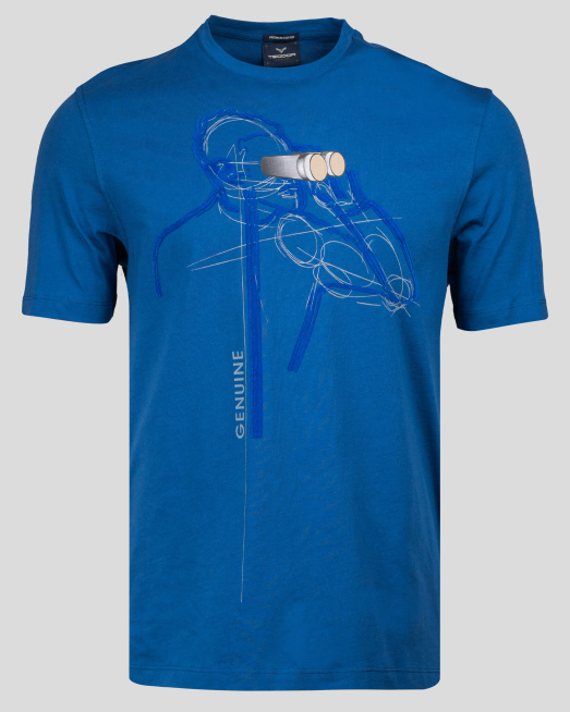 'ДЕНИМ СИНЯ ПРИНТИРАНА ТЕНИСКА С ЛОГО