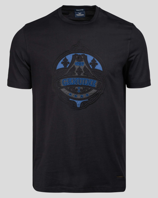 'ЧЕРНА ТЕНИСКА С АПЛИКАЦИЯ И БРОДЕРИЯ