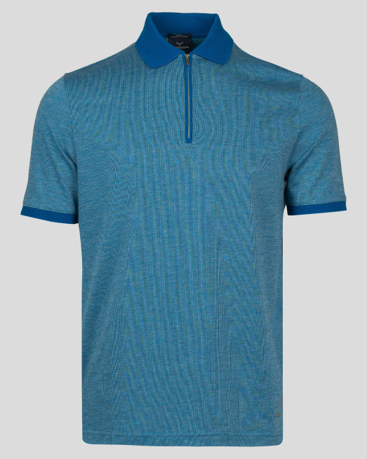 'МЕРСЕРИЗИРАНА ТЕНИСКА В ЦВЯТ ПЕТРОЛ