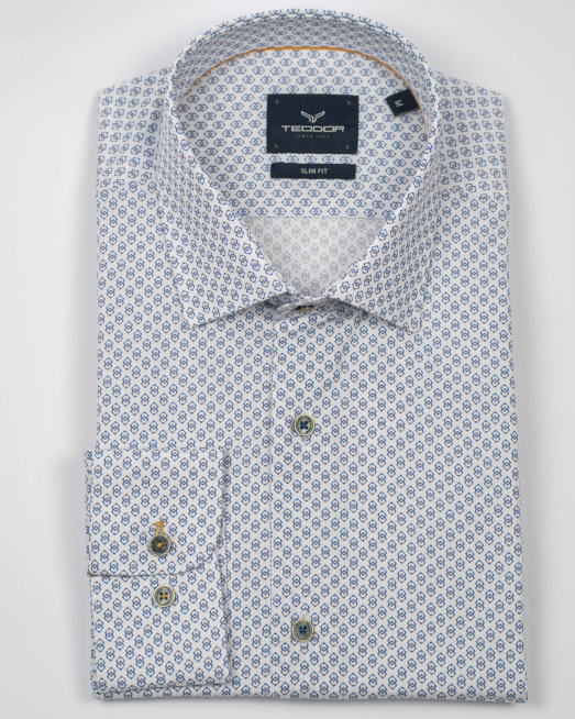 'ВТАЛЕНА БЯЛА РИЗА НА СИНИ ФИГУРИ