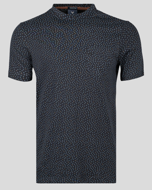 'ТЪМНО СИНЯ ТЕНИСКА С ДЖОБ В СИТЕН ПРИНТ