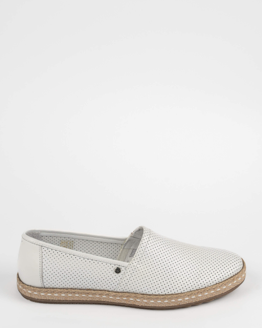 'БЕЛИ ЕСПАДРИЛИ ОТ ПЕРФОРИРАНА КОЖА С ЛОГО