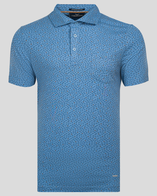 'СВЕТЛО СИНЯ ТЕНИСКА С ДЖОБ НА ЦВЕТЯ ОТ PREMIUM ПАМУК 