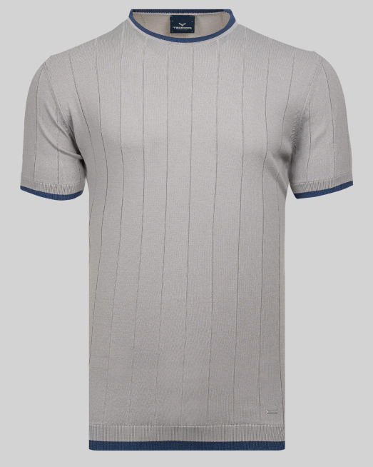 'СИВА ТЕНИСКА С ЛОГО В РАЙЕ ПЛЕТКА