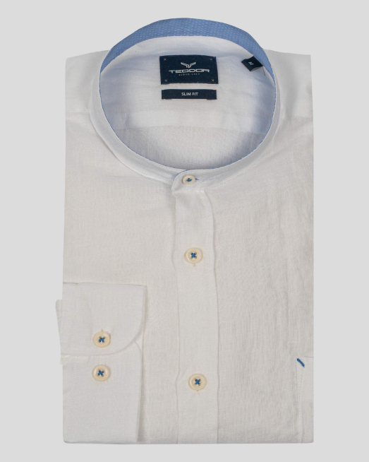 'БЯЛА ЛЕНЕНА РИЗА С ПОПСКА ЯКА И ГАРНИТУРА