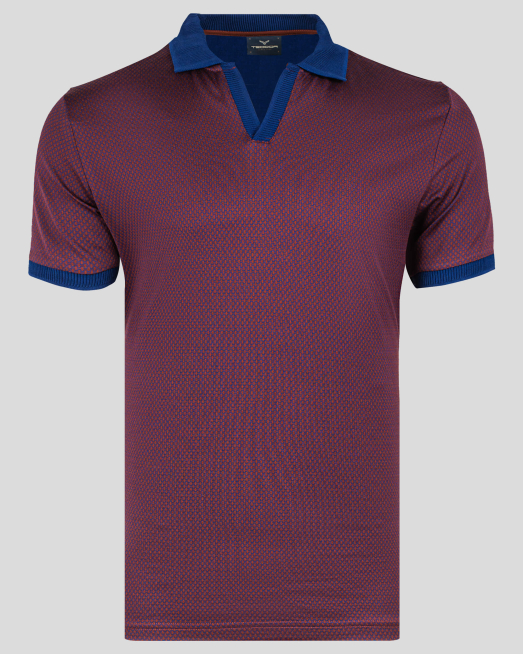 'БОРДО ТЕНИСИКА ОТ ДВОЙНО МЕРСЕРИЗИРАН ПАМУК В СТРУКТУРЕН ЖАКАРД