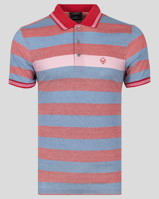 'ДВОЙНО МЕРСЕРИЗИРАНА ТЕНИСКА С БРОДЕРИЯ И КОНТРАСТИ В РАЙЕ 