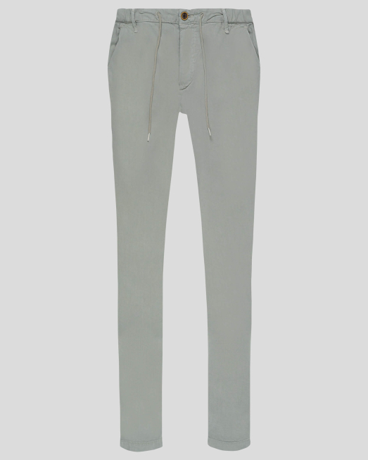 'СВЕТЛО СИВ ПАНТАЛОН ОТ ДВУЦВЕТЕН ПЛАТ С ЛОГО